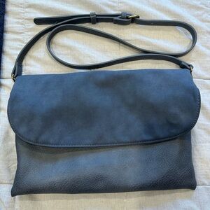 Anthropologie blue leather purse